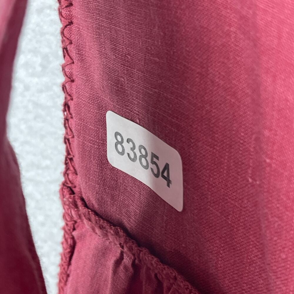 ARTISAN NY Dress M Linen Cross Stitch Embroidered Smocked Shift Tank Pink Red - Picture 11 of 11